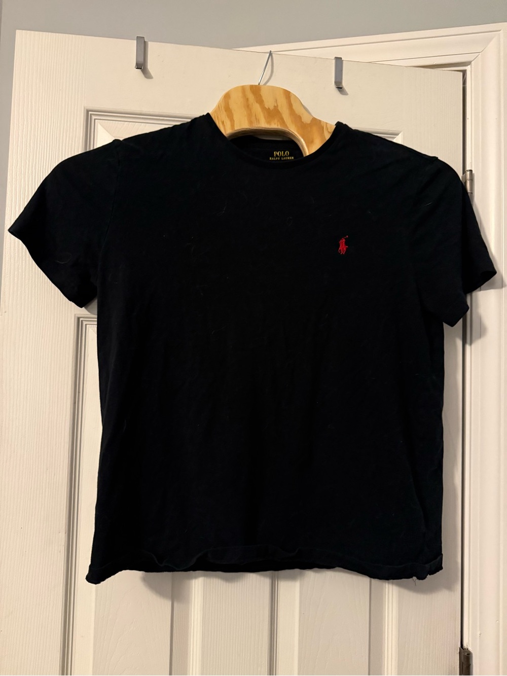 Polo by Ralph Lauren Men’s Black Crew Neck T-Shirt with Red Pony Logo L